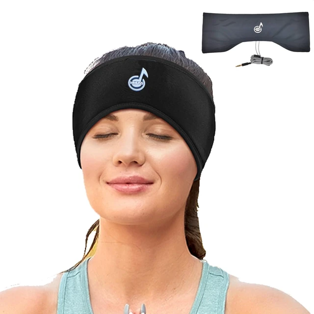 Main image of Sleep Wired Headphones Stereo with Headband Ultra Thin Speakers.Perfect for Men or Women Side Sleeper,Sports,Air Travel,Meditation (Black)