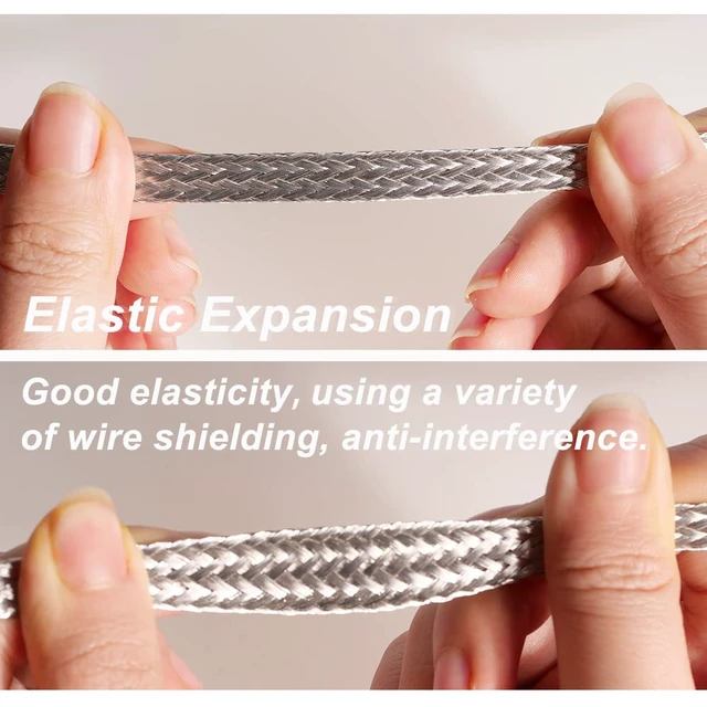 Alt view image 5 of 7 - 9.84ft 18mm Braided Ground Strap Tinned Copper Flat Sleeving Expandable Metal Sheath Screening Signal Wire Cable Shielded