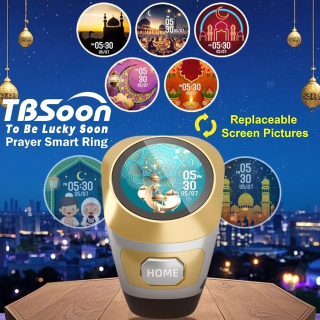 Alt view image 3 of 7 - Color Screen Tasbih Smart Ring,Tasbeeh Counters,Prayer Smart Ring,Replaceable Pictures,Electronic Rosary,Forgiveness ring,Large Battery,Large Screen Display,Eid al-Fitr Eid al-Adha Ramadan Gift