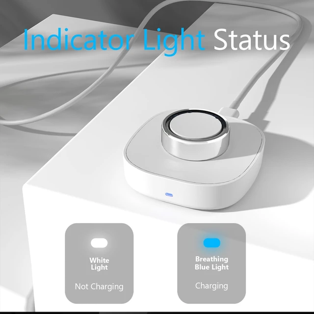 Alt view image 3 of 5 - Charger for Oura Ring Gen4 (Size 8) - Fast Charging Dock with USB-C Wall Charger & 3FT Cable, Quick Charge Replacement Base Compatible with Oura Ring Gen 4 - White