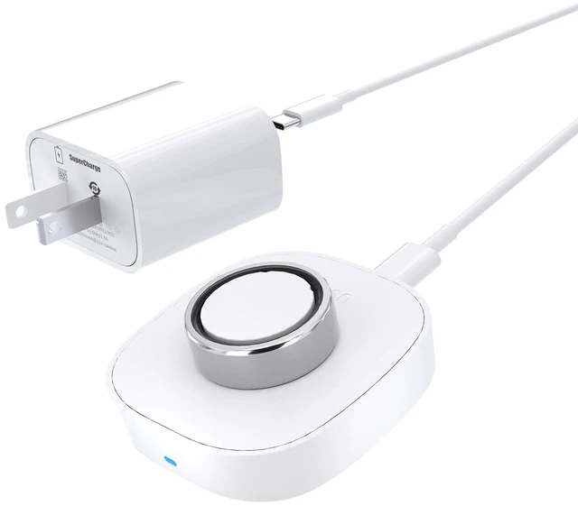 Main image of Charger for Oura Ring Gen4 (Size 8) - Fast Charging Dock with USB-C Wall Charger & 3FT Cable, Quick Charge Replacement Base Compatible with Oura Ring Gen 4 - White