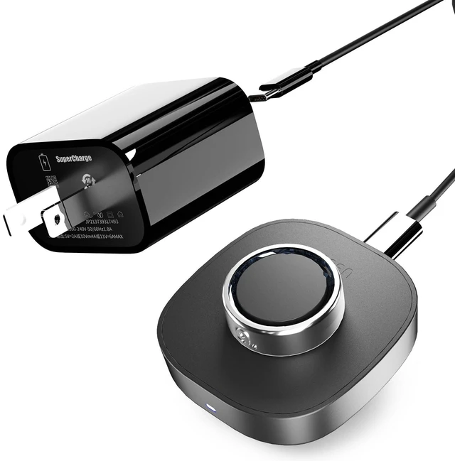 Main image of Charger for Oura Ring Gen4 (Size 12) - Fast Charging Dock with USB-C Wall Charger & 3FT Cable, Quick Charge Replacement Base Compatible with Oura Ring Gen 4 - Black