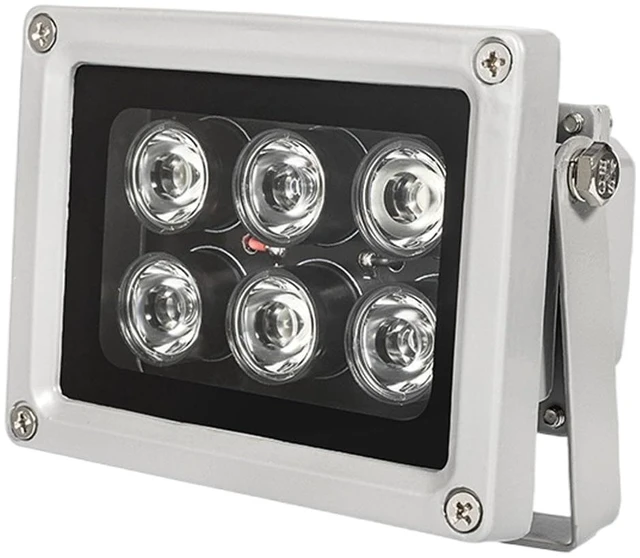 Main image of Night Vision IR Illuminators 940nm Invisible 6-LEDs Infrared Light IP65 Water-Resistant Outdoor Floodlight for Security Cameras (940nm IR, 90° Angle for 4mm Lens)
