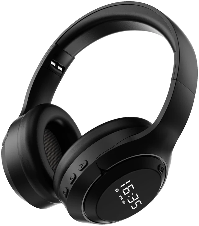 Main image of FM Radio Headphones, Headset for Mowing, Cycling, Jogging, Portable Radio Support USB Power, LED Display, 3.5mm Jack, Gifts for Seniors Elderly (Carbon)