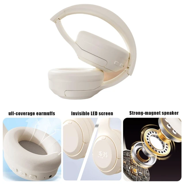 Alt view image 5 of 6 - FM Radio Headphones, Headset for Mowing, Cycling, Jogging, Portable Radio Support USB Power, LED Display, 3.5mm Jack, Gifts for Seniors Elderly (Carbon)