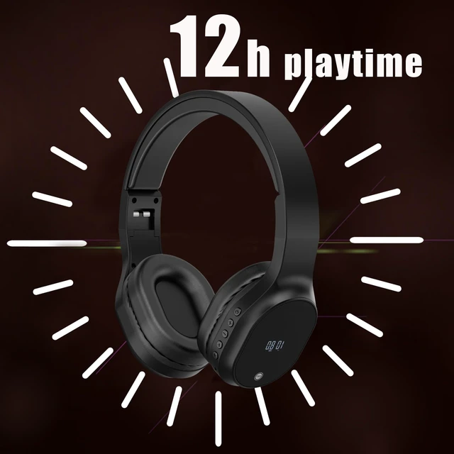 Alt view image 3 of 6 - FM Radio Headphones, Wireless Radio Headset for Mowing, Cycling, Jogging, Portable Radio with USB Power, LED Display Easy to Use, 3.5mm Jack, Gifts for Seniors Elderly(Black)