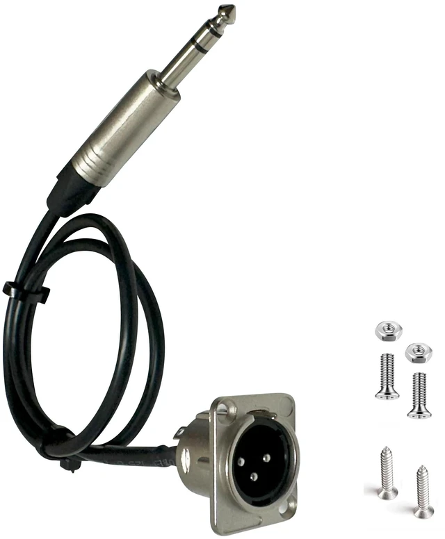 Main image of Premium XLR Pass Through Cable, No Solder, for Stage Box, Patch Panel, Floor Box - No Solder for Pro Audio Installations (XLR Male to 1/4" TRS)