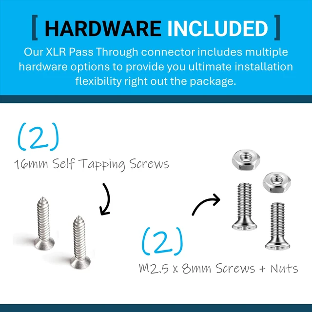 Alt view image 5 of 7 - Premium XLR Pass Through Cable, No Solder, for Stage Box, Patch Panel, Floor Box - No Solder for Pro Audio Installations (XLR Male to 1/4" TRS)
