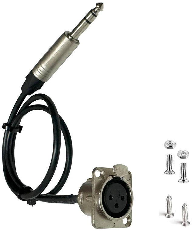 Main image of XLR Female to 1/4 Inch TRS Pass Through Cable, Solderless Female XLR to 1/4 Inch TRS Pass Through Cable for Patch Panels, Stage Boxes & Floor Boxes; Solderless Pro Audio Connector
