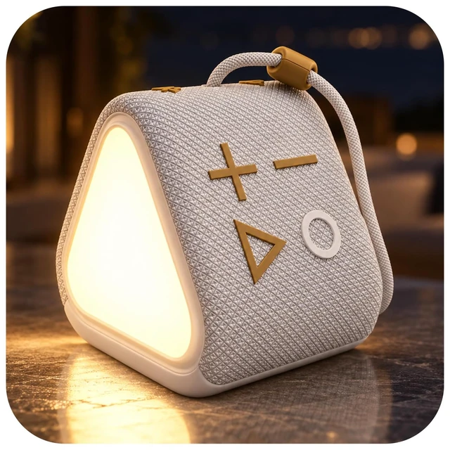Main image of GLO Compact Waterproof & Dustproof Portable Bluetooth Speaker, Black Features Ambient LED Lights & Hanging Strap, Stereo Pairing, Up to 18 Hours Playtime, Perfect for Travel, Bike & Beach