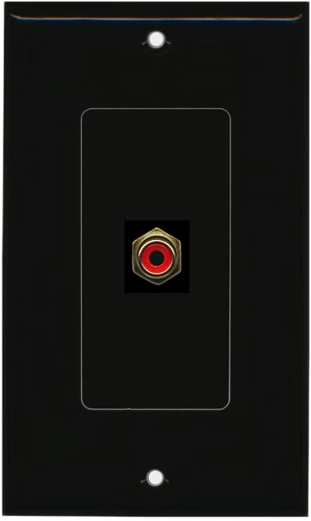 Main image of 1 RCA Red for Subwoofer Audio Port Wall Plate Decorative - Black