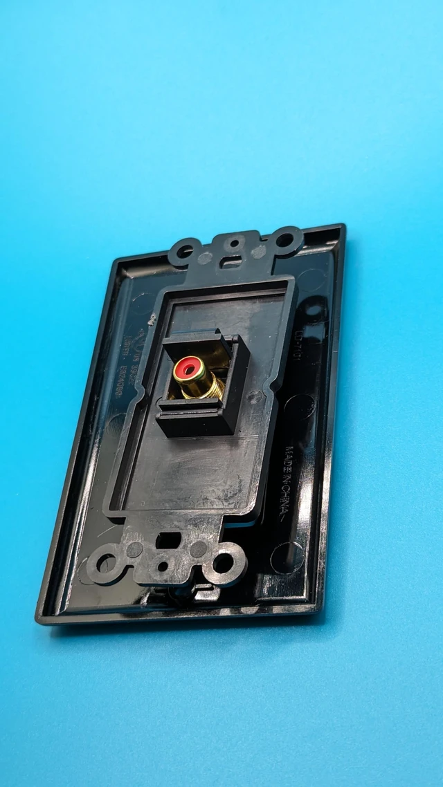 Alt view image 2 of 2 - 1 RCA Red for Subwoofer Audio Port Wall Plate Decorative - Black