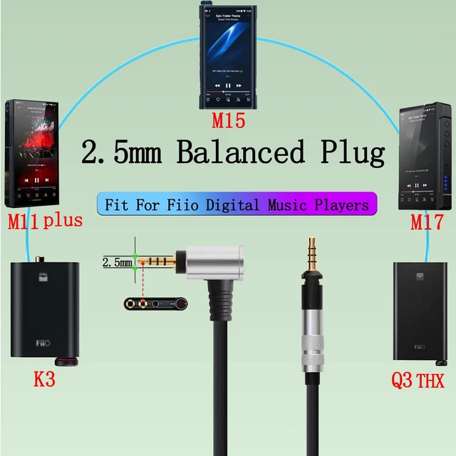 Alt view image 4 of 7 - Balance Cable Compatible with Sennheiser HD599 HD598CS HD569 HD518 Audio-Technica ATH-M50X ATH-M70X Headphones for Musician Audiophile 4.9ft 2.5mm