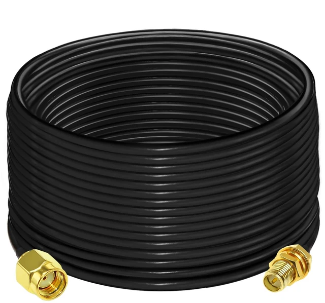 Main image of RG58 RP SMA Female to Male Cable 49.2ft (15M) RPSMA Extension Jumper RPSMA RG58 Cable 49.2ft (15M) - RP SMA Female to Male Extension 50ohm for RF Radio WiFi Antenna GPS Low Lost Antenna Coax