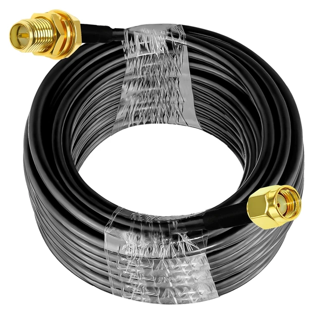 Alt view image 7 of 7 - RG58 RP SMA Female to Male Cable 49.2ft (15M) RPSMA Extension Jumper RPSMA RG58 Cable 49.2ft (15M) - RP SMA Female to Male Extension 50ohm for RF Radio WiFi Antenna GPS Low Lost Antenna Coax