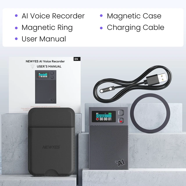Alt view image 6 of 6 - AI Voice Recorder, Ailog Smart Digital Audio Recorder Meeting Card (Deep Gray)