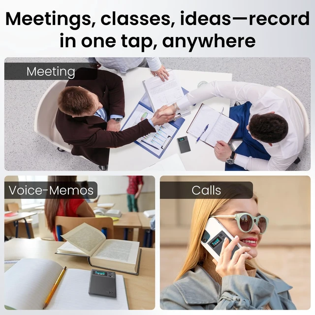 Alt view image 5 of 6 - AI Voice Recorder, Ailog Smart Digital Audio Recorder Meeting Card (Deep Gray)