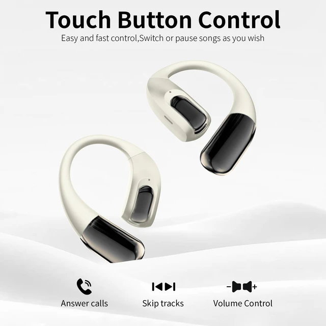 Alt view image 5 of 7 - Wireless Earbuds Bluetooth Headphones,Lightweight Earbuds with Ear Hooks,Bluetooth5.4 Wireless Earphones,25H Playtime, IPX4 Waterproof Running Headphones for Gym(Naked White)