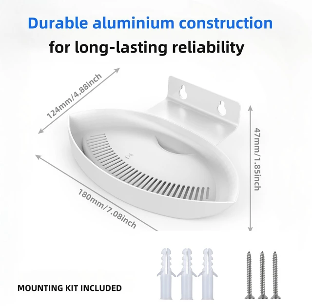 Alt view image 2 of 7 - Wall Bracket for Eero Max 7 Aluminum Alloy Max 7 Wall Mount Sturdy and Durable Space Saving Wall Mount Holder Compatible with Max 7 Mesh WiFi Router (White-3Pack)