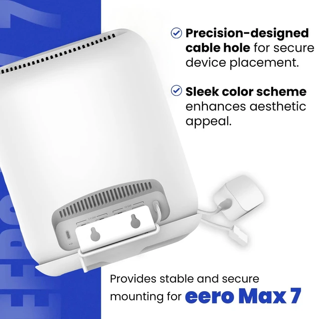 Alt view image 5 of 7 - Wall Bracket for Eero Max 7 Aluminum Alloy Max 7 Wall Mount Sturdy and Durable Space Saving Wall Mount Holder Compatible with Max 7 Mesh WiFi Router (White-3Pack)
