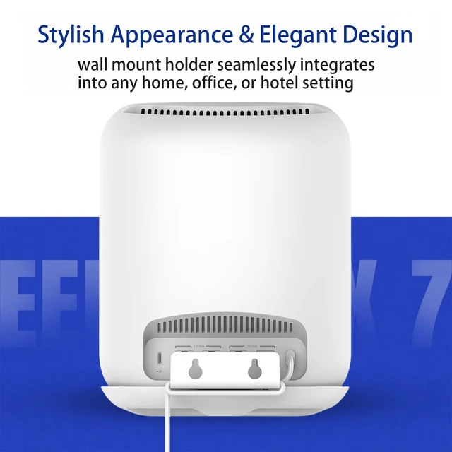Alt view image 4 of 7 - Wall Bracket for Eero Max 7 Aluminum Alloy Max 7 Wall Mount Sturdy and Durable Space Saving Wall Mount Holder Compatible with Max 7 Mesh WiFi Router (White-3Pack)