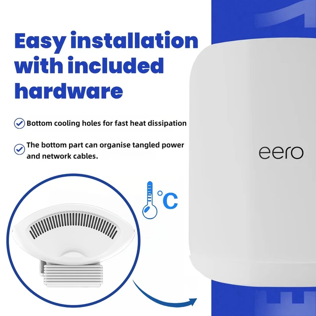 Alt view image 6 of 7 - Wall Bracket for Eero Max 7 Aluminum Alloy Max 7 Wall Mount Sturdy and Durable Space Saving Wall Mount Holder Compatible with Max 7 Mesh WiFi Router (White-3Pack)
