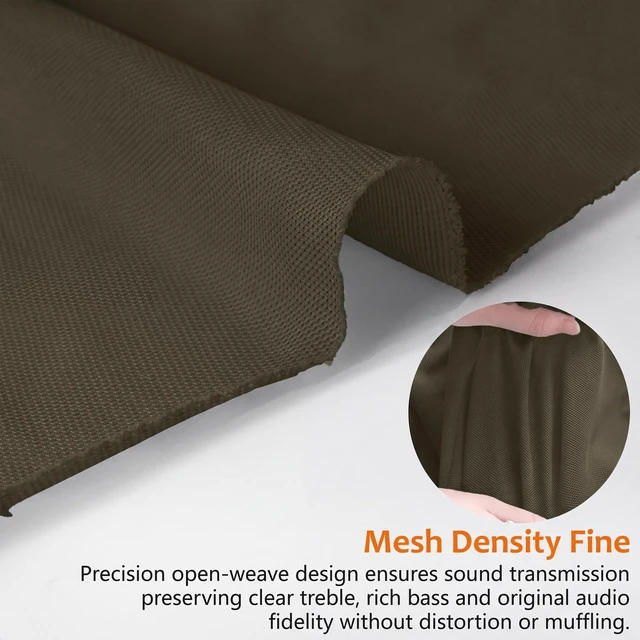 Alt view image 2 of 7 - 96" x 59" Brown Speaker Grill Mesh Cloth, Dustproof Stereo Fabric Replacement for Custom Cabinets, Subwoofer & Vintage Speaker Restoration