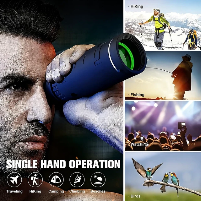 Alt view image 7 of 7 - 80X100 High Power Monocular Telescope for Adults, with Smartphone Adapter & Tripod, BAK4 Prism & FMC Lens, Waterproof Monocular for Bird Watching, Concert, Hunting, Camping & Travel