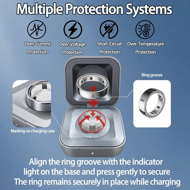 Alt view image 6 of 7 - Portable Charging Case Compatible with Ou-ra Ring Gen 5 Size 6-12