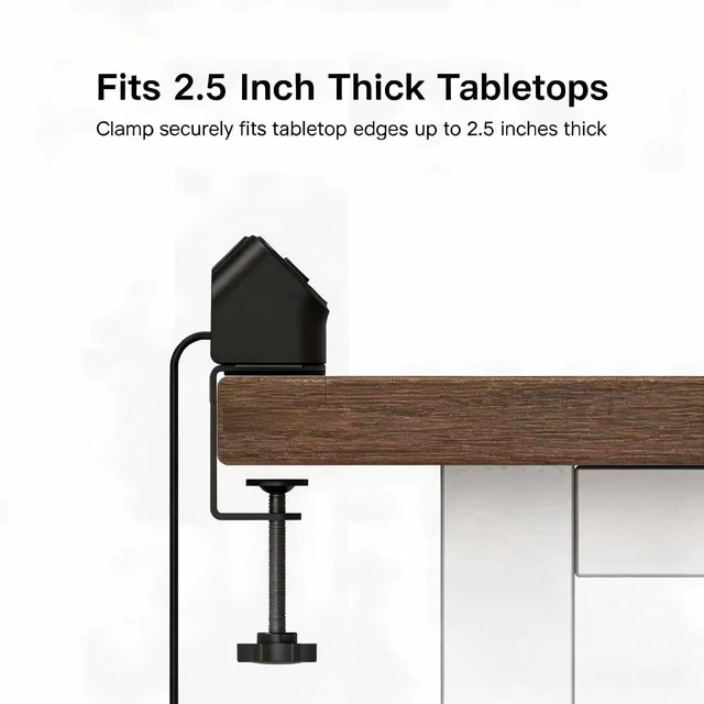 Alt view image 3 of 7 - Desk Clamp Power Strip 6FT, Flat Plug Charging Station, Black 8 AC Outlets, 4 USB Ports (2 PD20W USB-C), Overload Protection, Desk Organizer for Home & Dorm, Clamp Fits 2.5in Table Edge