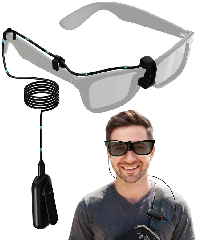 Main image of Wearable Battery Pack Compatible with Ray-Ban Meta Smart Glasses Gen 1 & Gen 2, Wireless Charger for Wayfarer & Skyler Gen1 & 2, 60Min Fast Charging, Portable Wearable Battery & Enhanced Connectors
