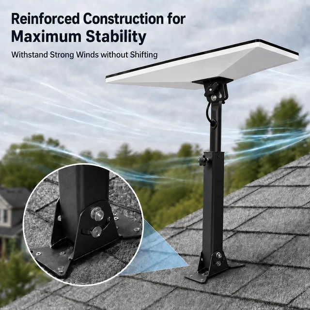 Alt view image 3 of 7 - Starlink Roof Mount Kit for Gen 3/4/4X Standard, 360 Degree Swivel Extendable Starlink Pivot Mount Heavy Duty Square Pole, Adjustable Base, Aluminum Alloy Adapter, for V3/V4/4X Standard Dish