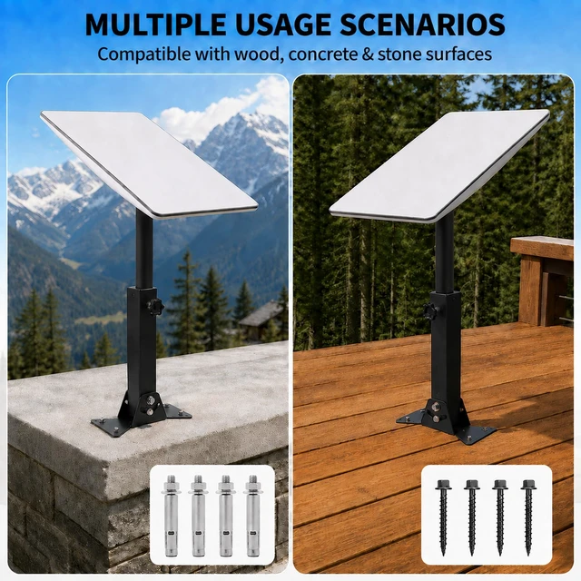 Alt view image 7 of 7 - Starlink Roof Mount Kit for Gen 3/4/4X Standard, 360 Degree Swivel Extendable Starlink Pivot Mount Heavy Duty Square Pole, Adjustable Base, Aluminum Alloy Adapter, for V3/V4/4X Standard Dish