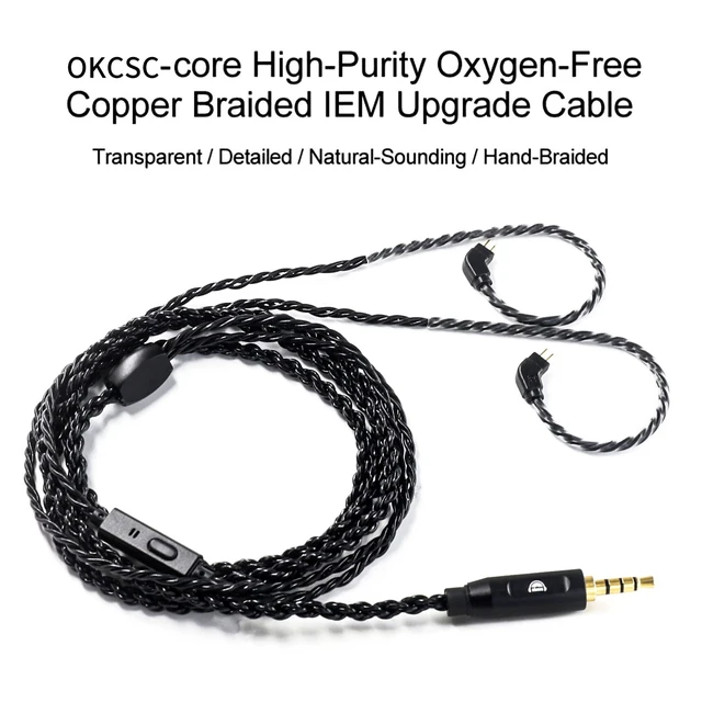 Alt view image 2 of 4 - 2 Pin Detachable Earphone Replacement Cable, 6 Core OFC Upgrade Cable for KZ ES4, ED16, ZS5, ZS6, ZSR, ZST, ZS10 with Mic