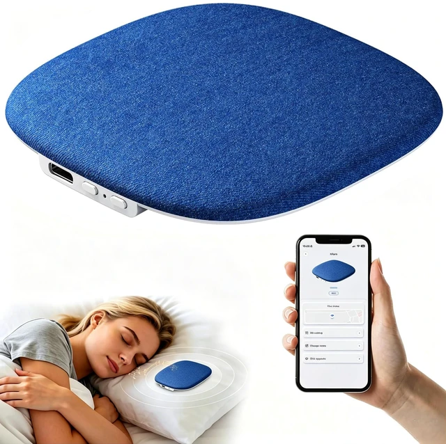 Main image of Under Pillow Sleep Speaker, Flat Bluetooth Pillow Speaker for Sleeping Material: Plastic & woven fabric. Use: Bone conduction audio for bedtime relaxation, side sleepers, and masking noise