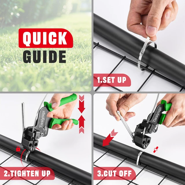 Alt view image 6 of 7 - Stainless Steel Cable Tie Gun Kit with 150 Zip Ties & Gloves