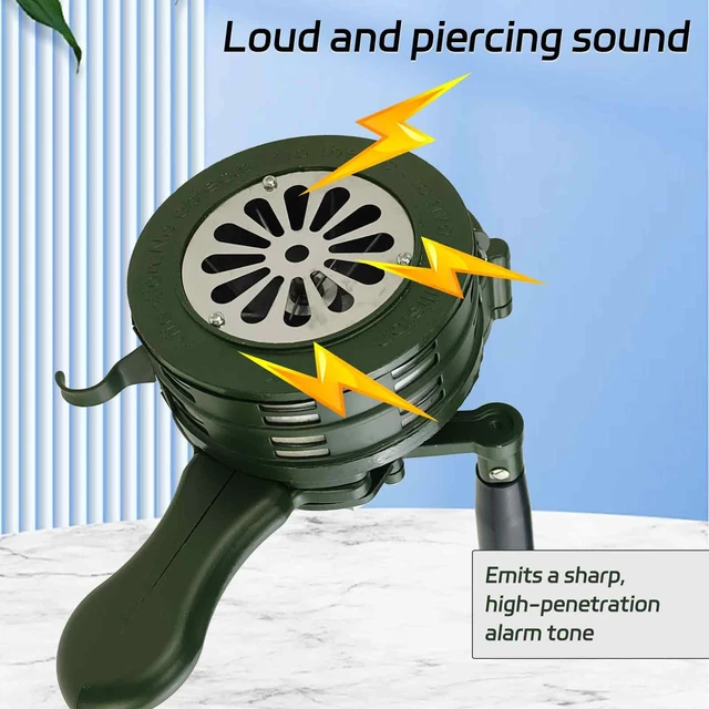 Alt view image 5 of 7 - Handheld Air Raid Siren 110dB Crank Manual Emergency Alarm Aluminium alloy body for durability Manual crank operation
