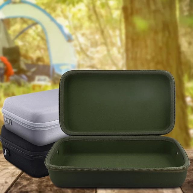 Alt view image 3 of 7 - Hard Case for Sony ULT Field 3 Wireless Bluetooth Speaker, Green Portable Travel Bag Replacement with Detachable Shoulder Strap and Handle, Shockproof EVA Shell and Soft Lining