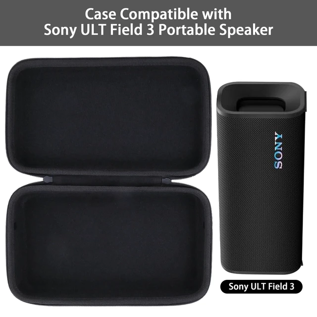 Alt view image 2 of 7 - Hard Case for Sony ULT Field 3 Wireless Bluetooth Speaker, Black Portable Travel Bag Replacement with Detachable Shoulder Strap and Handle, Shockproof EVA Shell and Soft Lining