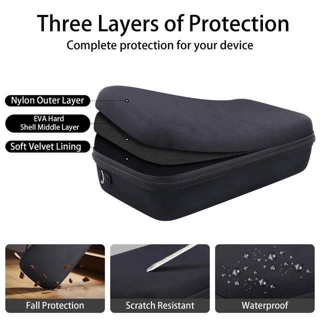 Alt view image 6 of 7 - Hard Case for Sony ULT Field 3 Wireless Bluetooth Speaker, Black Portable Travel Bag Replacement with Detachable Shoulder Strap and Handle, Shockproof EVA Shell and Soft Lining