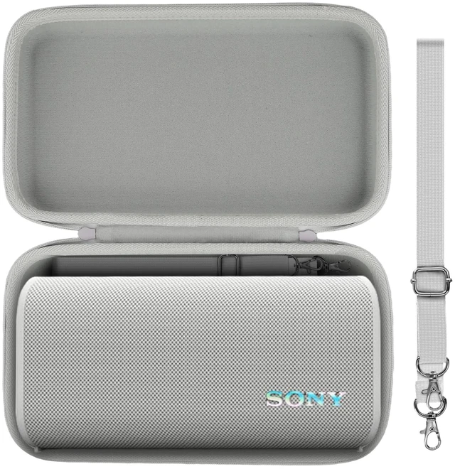 Main image of Hard Case for Sony ULT Field 3 Wireless Bluetooth Speaker, White Portable Travel Bag Replacement with Detachable Shoulder Strap and Handle, Shockproof EVA Shell and Soft Lining
