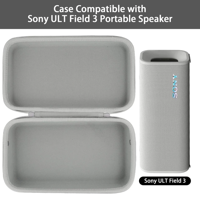 Alt view image 2 of 7 - Hard Case for Sony ULT Field 3 Wireless Bluetooth Speaker, White Portable Travel Bag Replacement with Detachable Shoulder Strap and Handle, Shockproof EVA Shell and Soft Lining