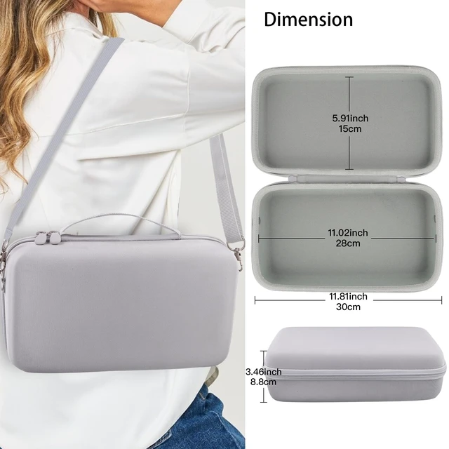 Alt view image 6 of 7 - Hard Case for Sony ULT Field 3 Wireless Bluetooth Speaker, White Portable Travel Bag Replacement with Detachable Shoulder Strap and Handle, Shockproof EVA Shell and Soft Lining