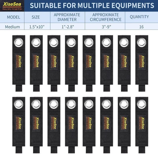 Alt view image 2 of 6 - Heavy Duty Storage Straps, Cord Wrap Keeper for Cords, Hoses, Rope, RV, Boat, Garage Organization (NO2-16pcs)