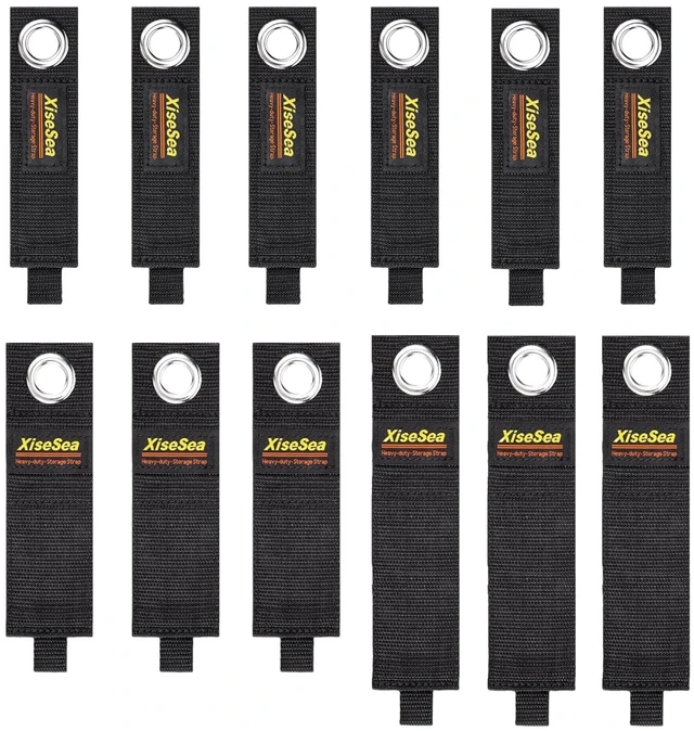 Main image of 12-Pack Heavy Duty Storage Straps, Hook and Loop Hanging Storage Straps Cord Wrap Keeper for Cords, Hoses, Rope, RV, Boat, Garage Organization (D-12)