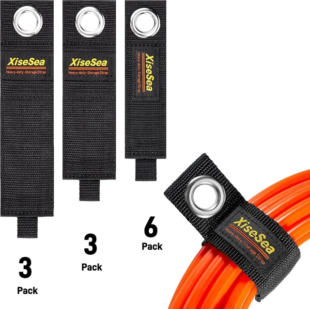 Alt view image 2 of 7 - 12-Pack Heavy Duty Storage Straps, Hook and Loop Hanging Storage Straps Cord Wrap Keeper for Cords, Hoses, Rope, RV, Boat, Garage Organization (D-12)