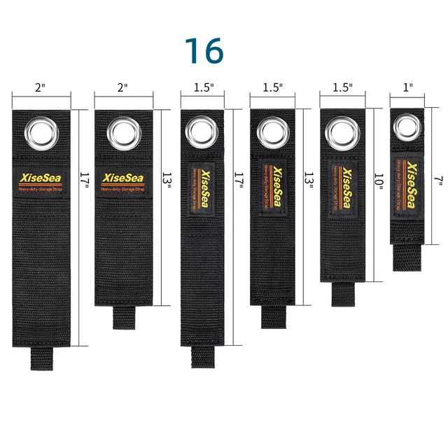 Alt view image 5 of 6 - 16-Pack Heavy Duty Storage Straps, Hook and Loop Straps Cord Wrap Keeper for Cords, Hoses, Rope, RV, Boat, Garage Organization (C-16)