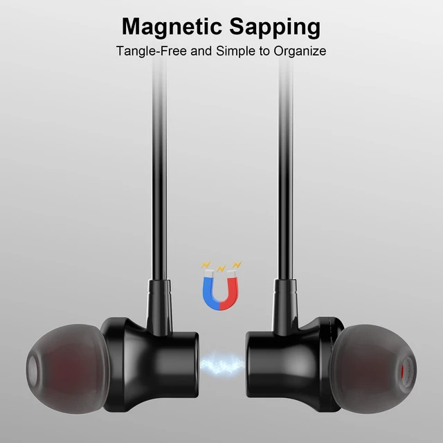 Alt view image 5 of 7 - USB C Wired Headphones Magnetic in Ear Type C Earbuds with Mic Nylon Black Nylon Braided Tangle-Free USB C Earphones for iPhone 18 Pro Max Galaxy S26FE S25 for Google Pixel 10 for iPad/MacBook Android