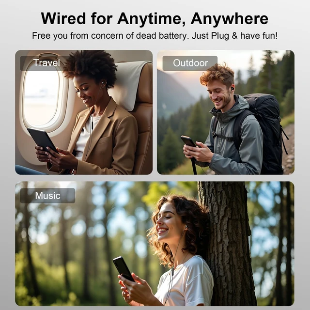 Alt view image 7 of 7 - USB C Wired Headphones Magnetic in Ear Type C Earbuds with Mic Nylon Black Nylon Braided Tangle-Free USB C Earphones for iPhone 18 Pro Max Galaxy S26FE S25 for Google Pixel 10 for iPad/MacBook Android