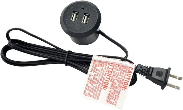 Main image of Desktop Recessed Mount USB Power Hub Desk Power Outlet Charging Center Nightstand Cabinet (2 USB 2.1A 10 ft)